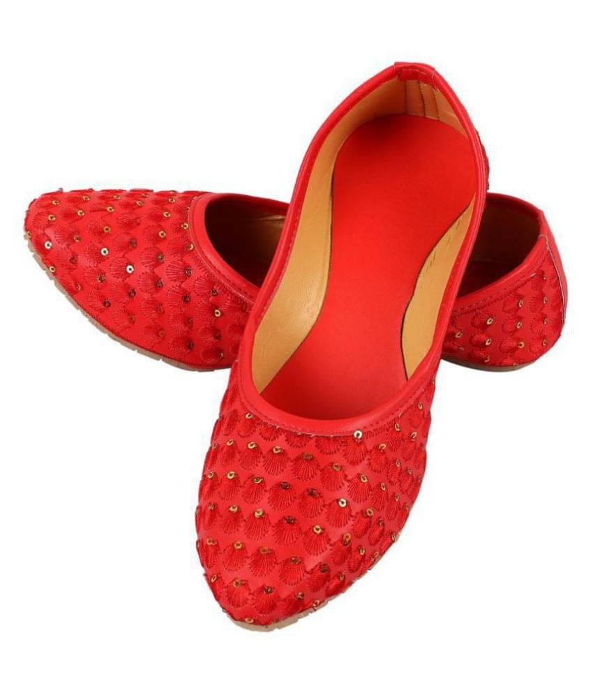     			Apratim Red Ethnic Footwear