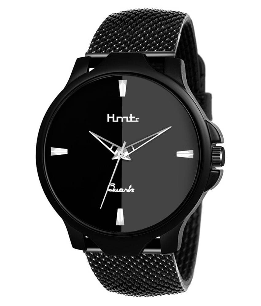     			HMTr Black Rubber Analog Men's Watch
