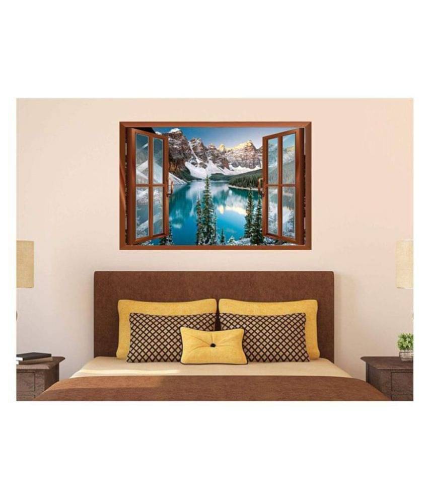 Asmi Collection Beautiful Lake Mountain Nature Window Illusion Nature Sticker ( 60 x 90 cms ) Asmi Collection Beautiful Lake Mountain Nature Window Illusion Nature Sticker ( 60 x 90 cms )