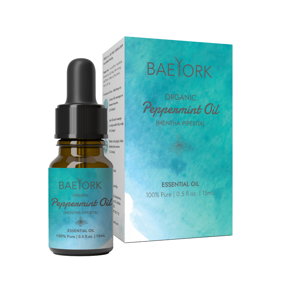     			Baeyork Organic Peppermint Essential Oil 15 mL