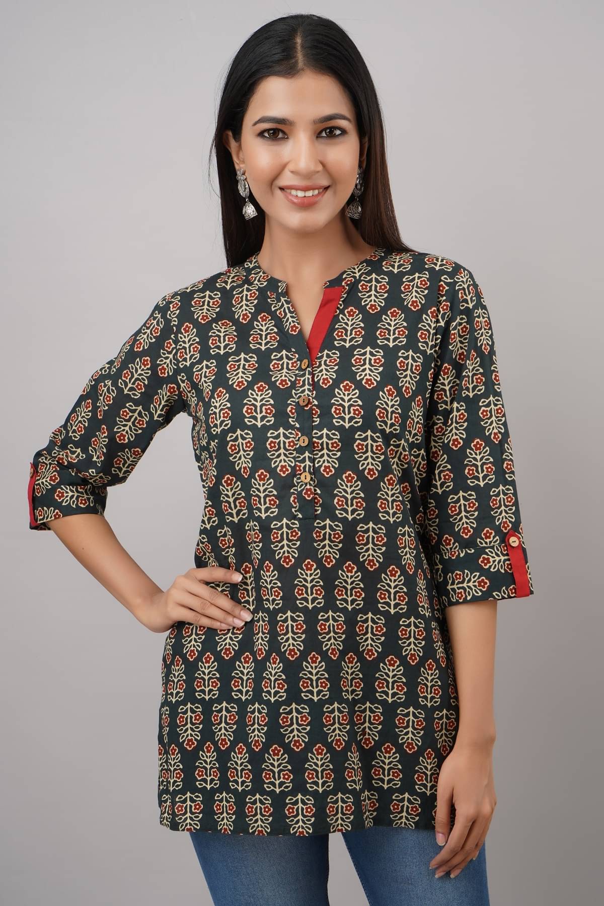     			FabbibaPrints Women's Cotton Tunic ( Multicolor )
