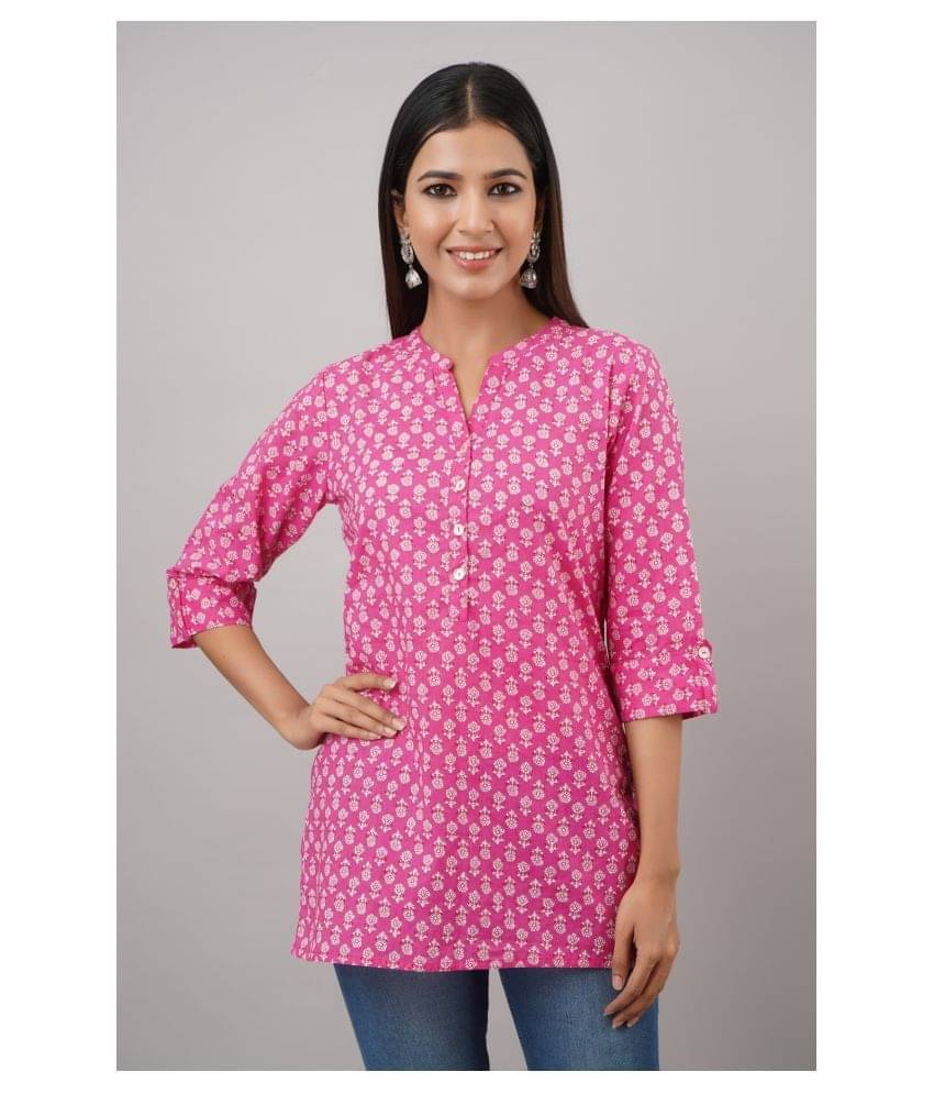     			FabbibaPrints Women's Cotton Tunic ( Pink )