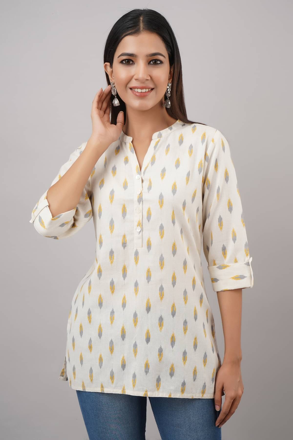     			FabbibaPrints Women's Cotton Tunic ( White )
