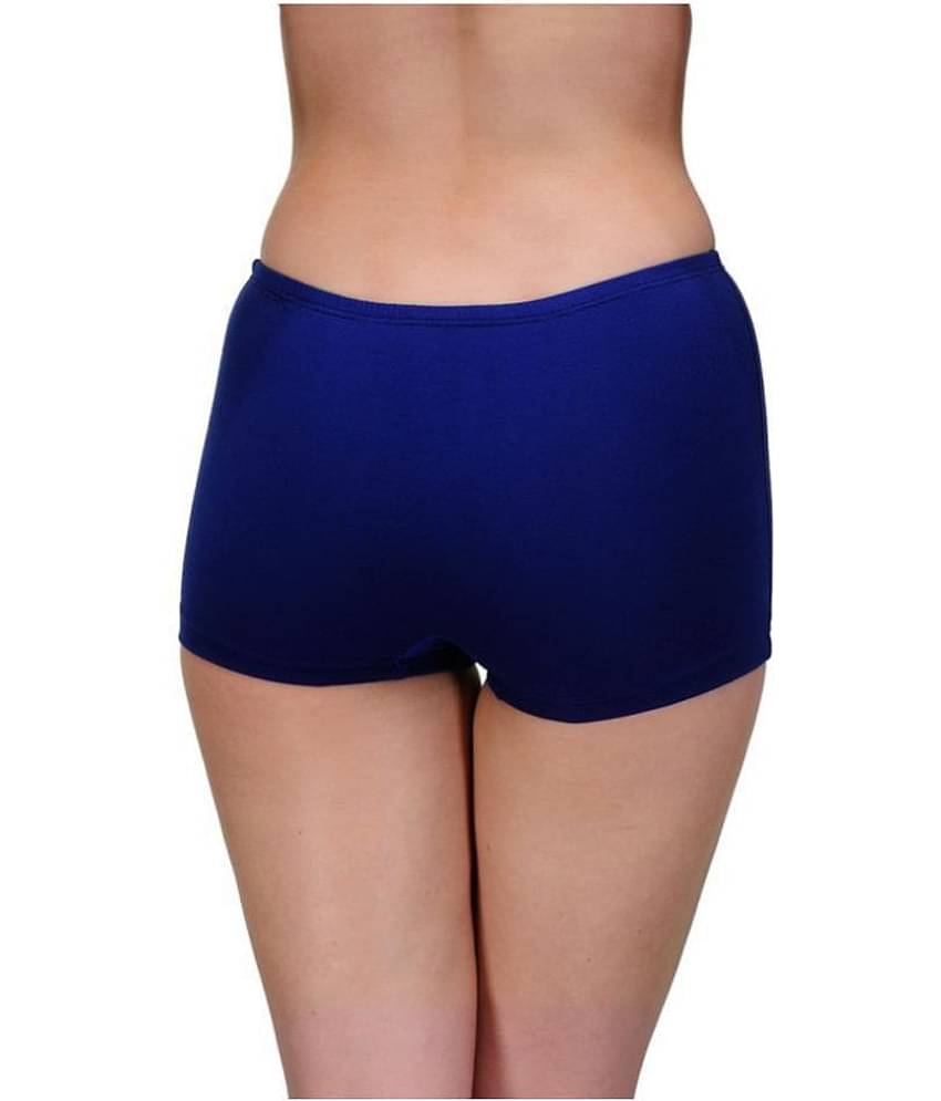 Softskin Pack of 6 Cotton Lycra Solid Women's Boy Shorts ( Multi Color )