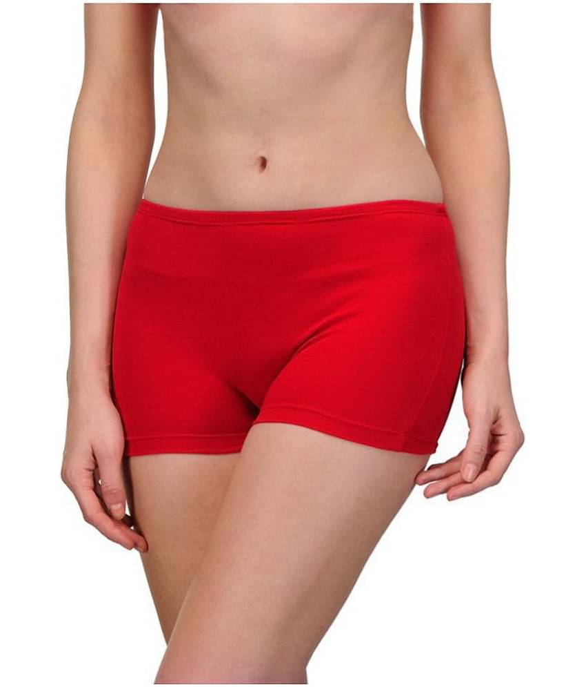 Softskin Pack of 6 Cotton Lycra Solid Women's Boy Shorts ( Multi Color )