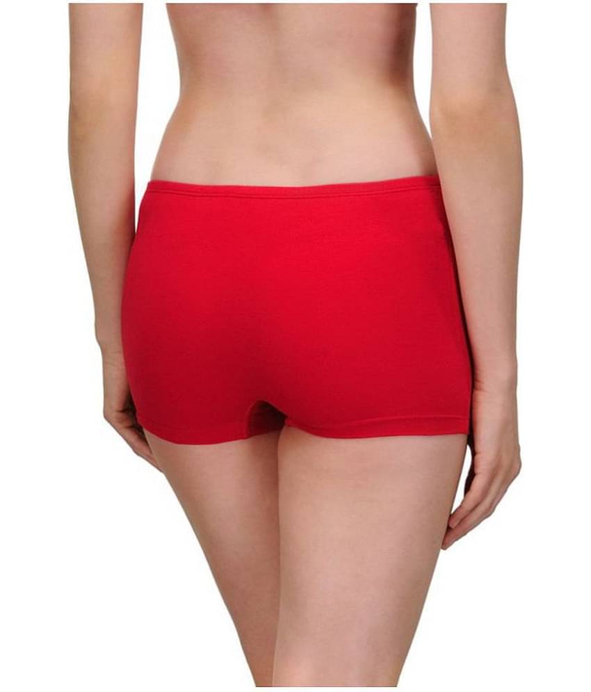 Softskin Pack of 6 Cotton Lycra Solid Women's Boy Shorts ( Multi Color )