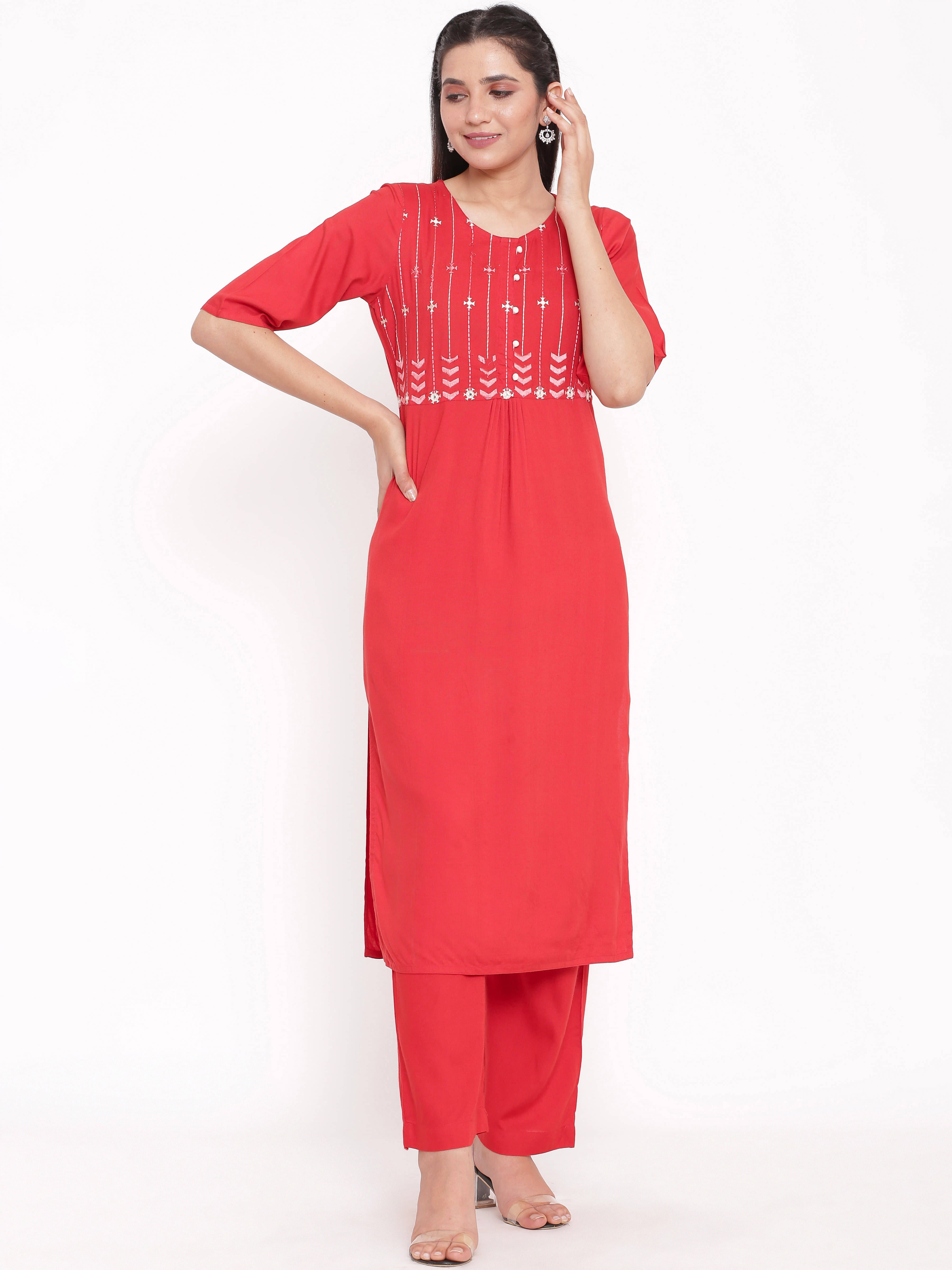 FabbibaPrints Rayon Kurti With Palazzo - Stitched Suit FabbibaPrints Rayon Kurti With Palazzo - Stitched Suit
