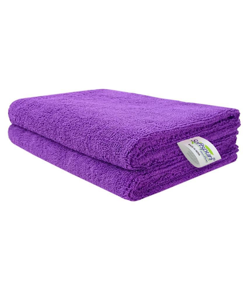 SOFTSPUN Set of 2 Microfibre Bath Towel Purple - Towels | Buy online on ZillyBuy