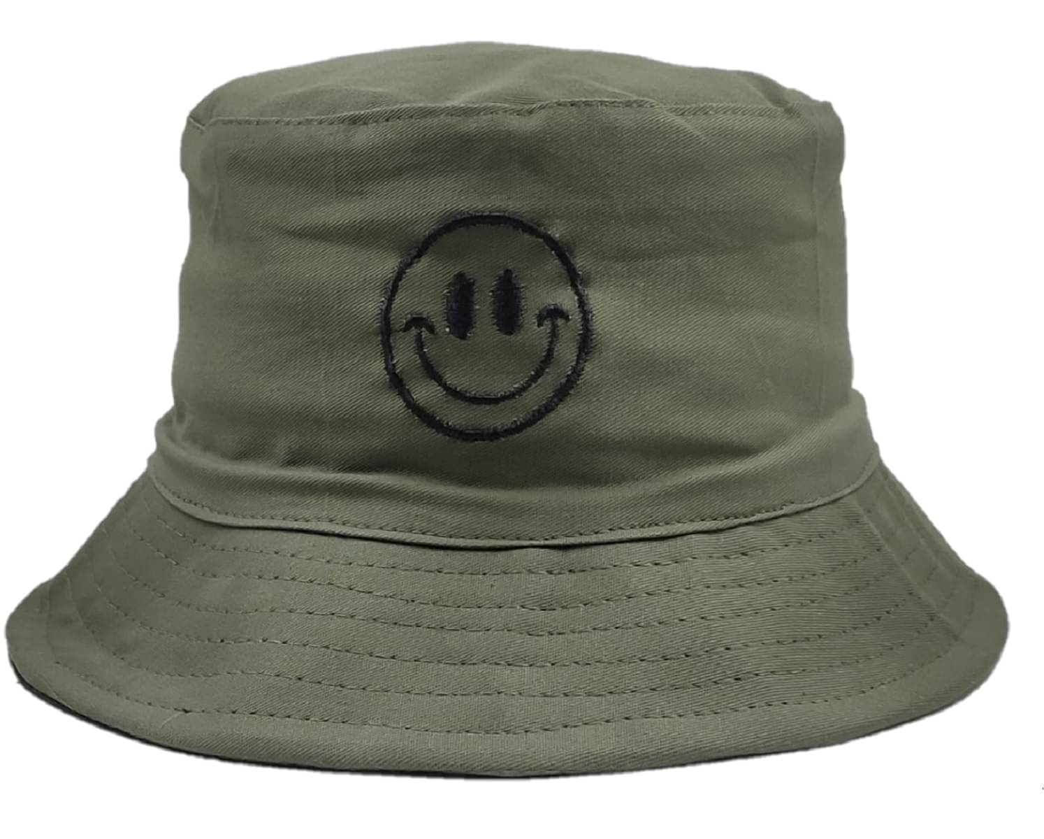     			Unisex Cotton Fishermen Bucket Smiley Reversible Cap Hat