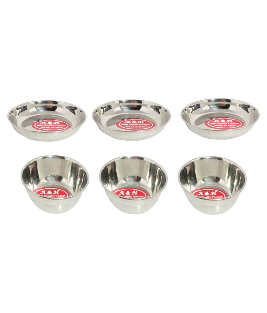 A & H ENTERPRISES 6 Pcs Stainless Steel Cereal Bowl 150 mL A & H ENTERPRISES 6 Pcs Stainless Steel Cereal Bowl 150 mL