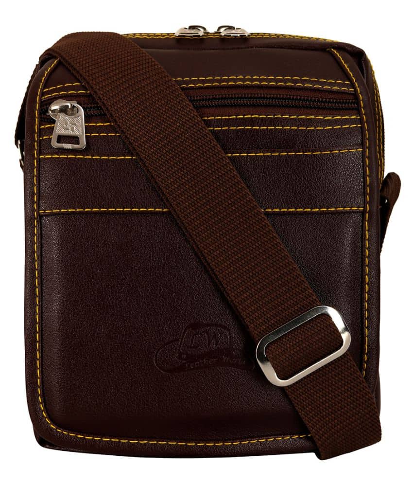 Leather World - Brown Solid Messenger Bags - Handbags | Buy online on ZillyBuy