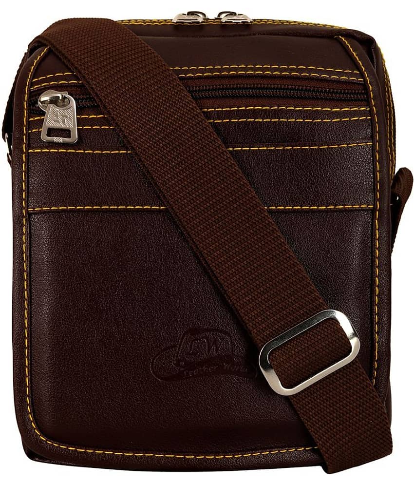 Leather World - Brown Solid Messenger Bags - Handbags | Buy online on ZillyBuy