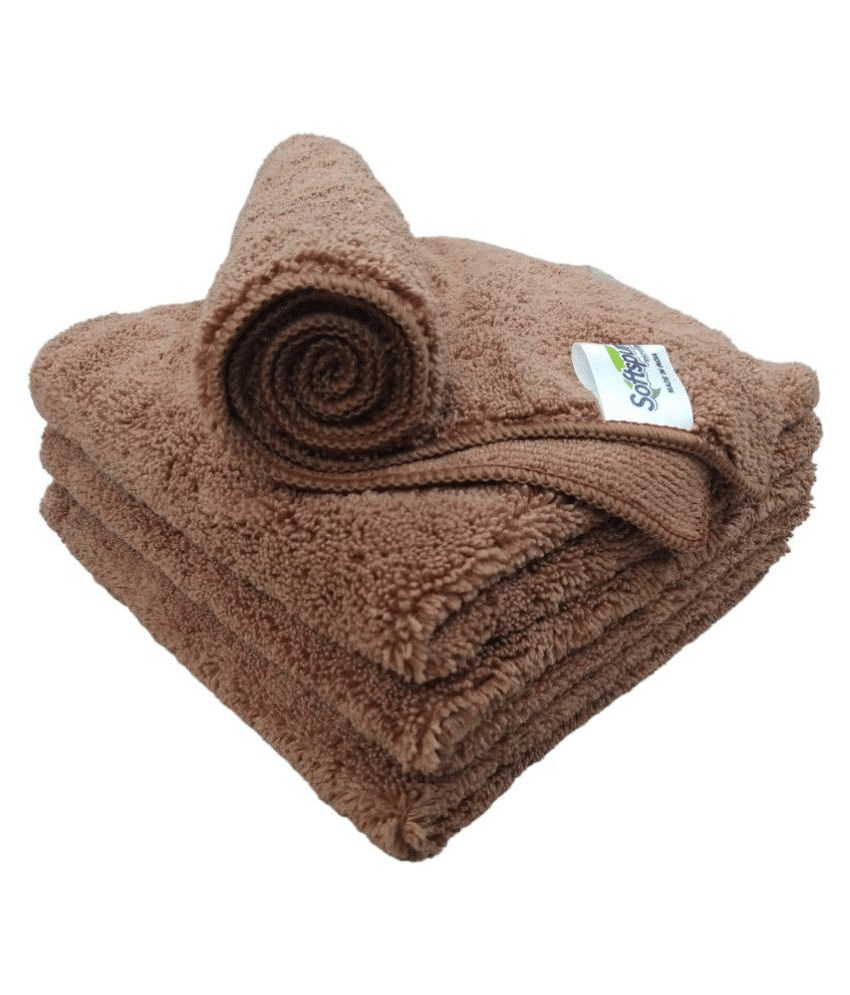 SOFTSPUN Microfiber High Loop Cleaning Cloths, 40x40 cms 4 pcs Towel Set 380 GSM (Brown). Thick Lint & Streak-Free Multipurpose Cloths. SOFTSPUN Microfiber High Loop Cleaning Cloths, 40x40 cms 4 pcs Towel Set 380 GSM (Brown). Thick Lint & Streak-Free Multipurpose Cloths.