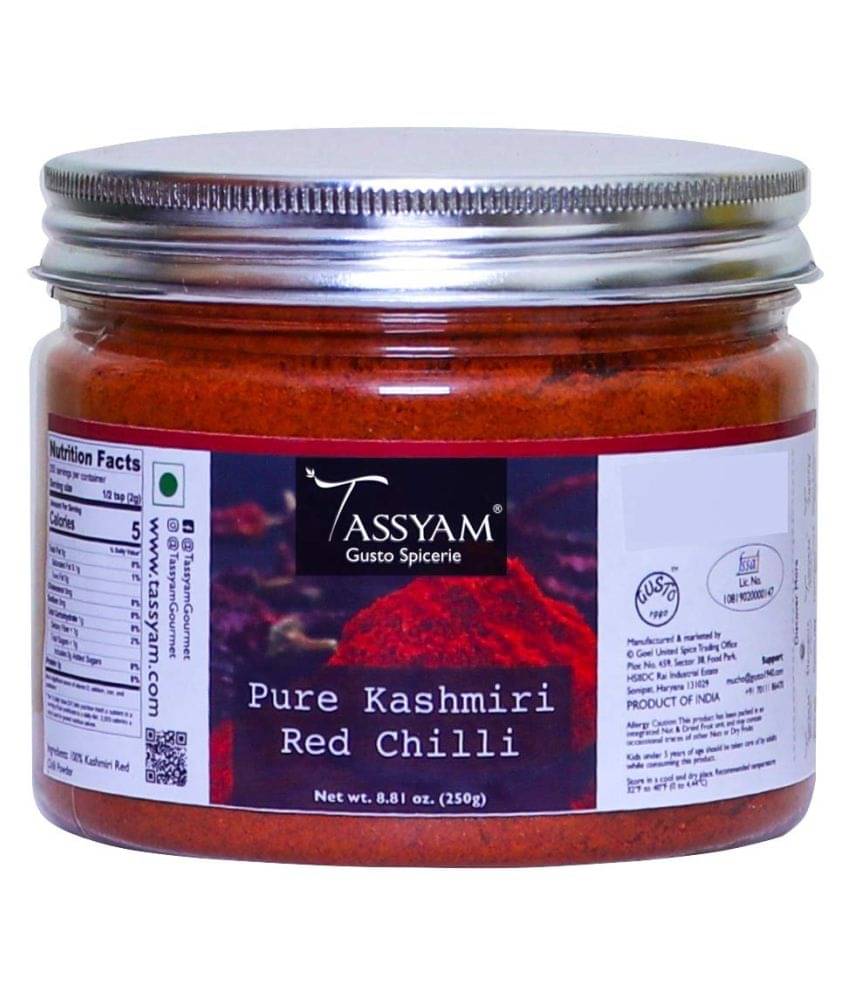 Tassyam Pure Kashmiri Red Chilli Powder 250 gm Tassyam Pure Kashmiri Red Chilli Powder 250 gm