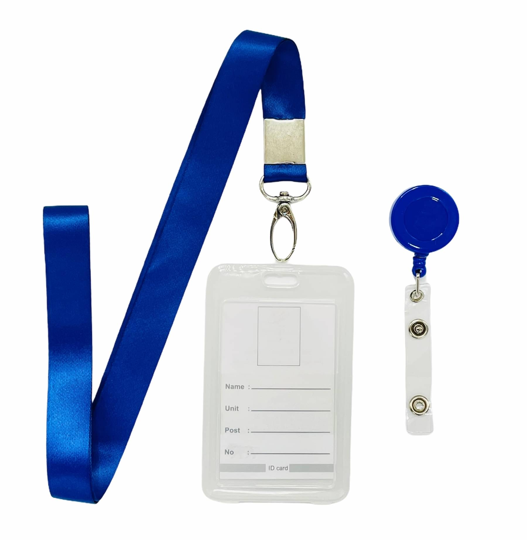     			VERTICAL ID BADGE HOLDER WITH A LANYARD AND ID BADGE REEL
