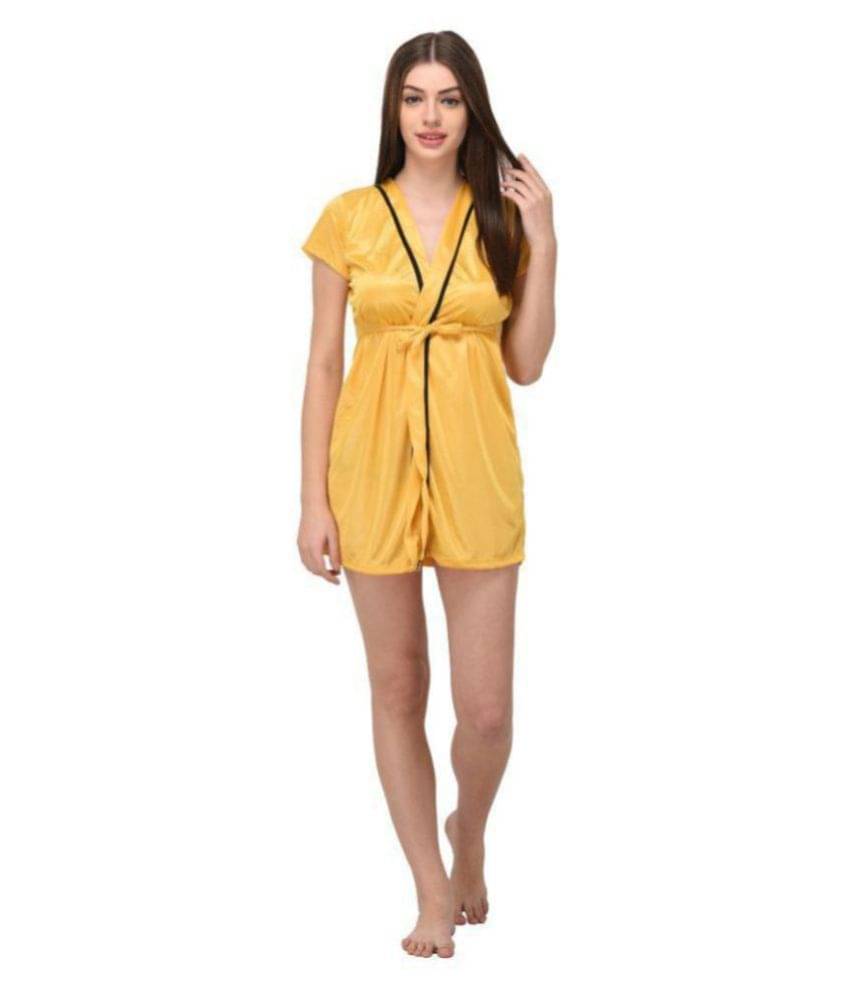     			You Forever Satin Robes - Yellow