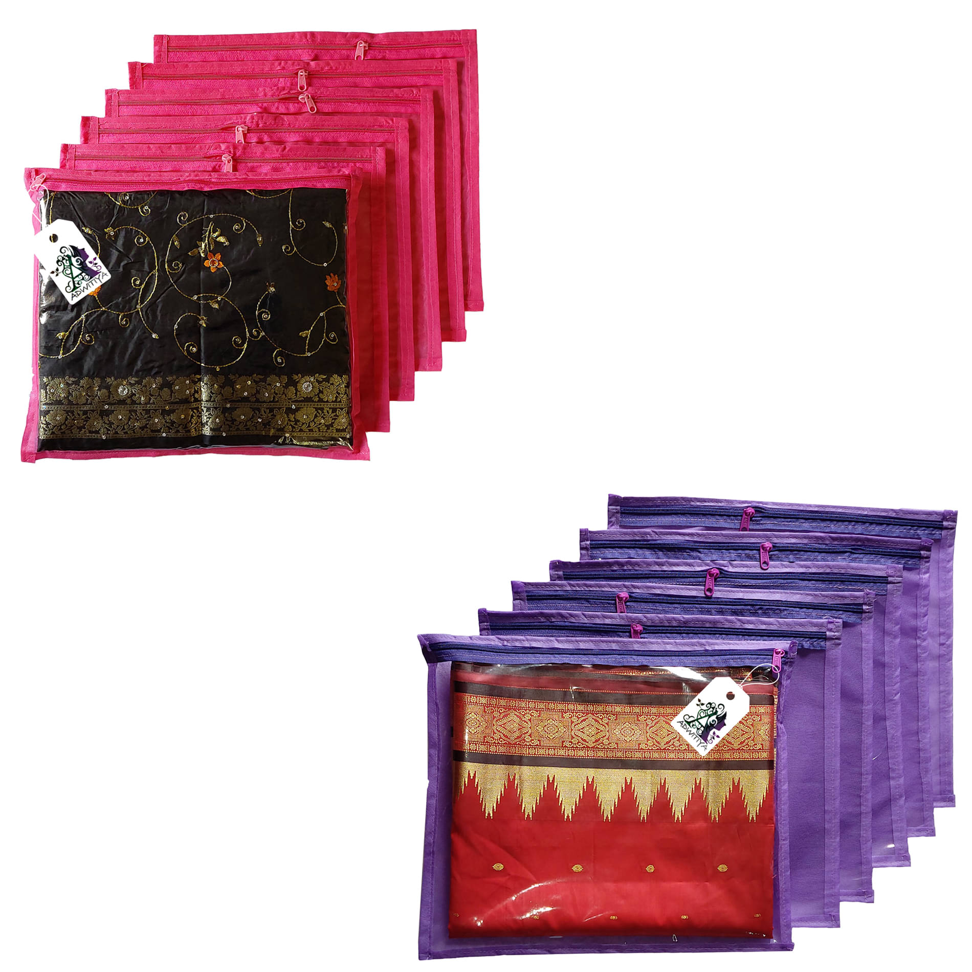     			ADWITIYA Multi Saree Covers - 12 Pcs