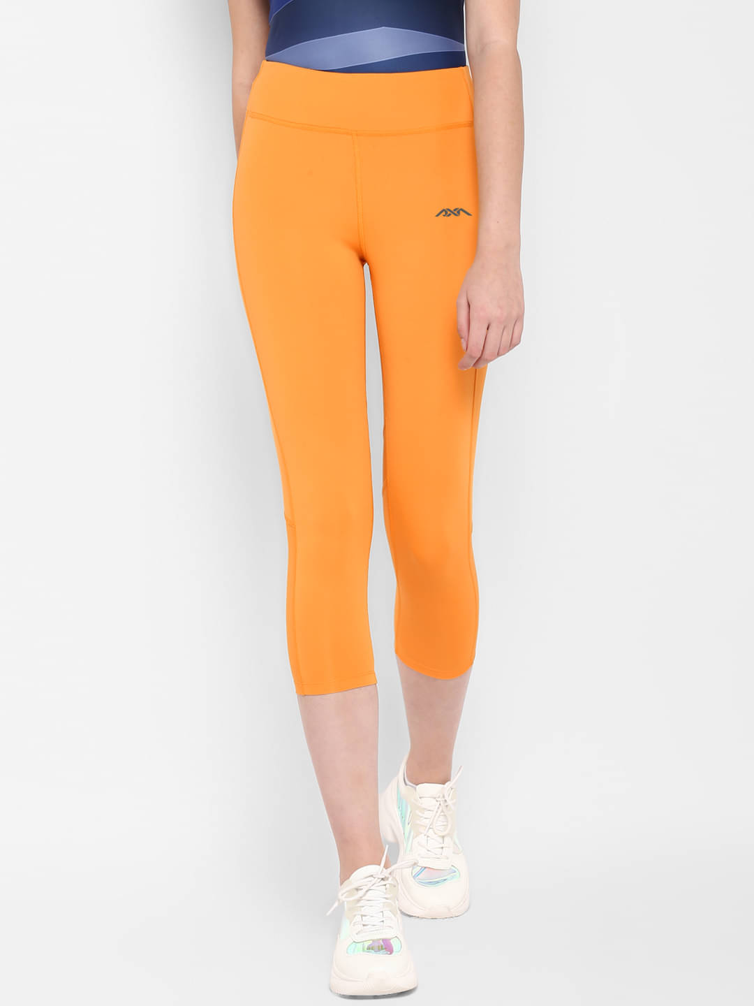     			Alcis Orange Polyester Solid Tights