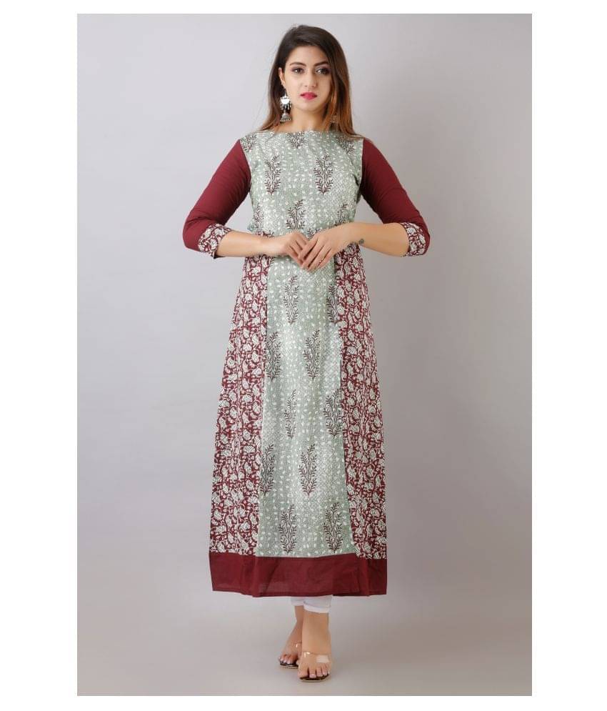     			FabbibaPrints - Multicolor Cotton Women's Flared Kurti