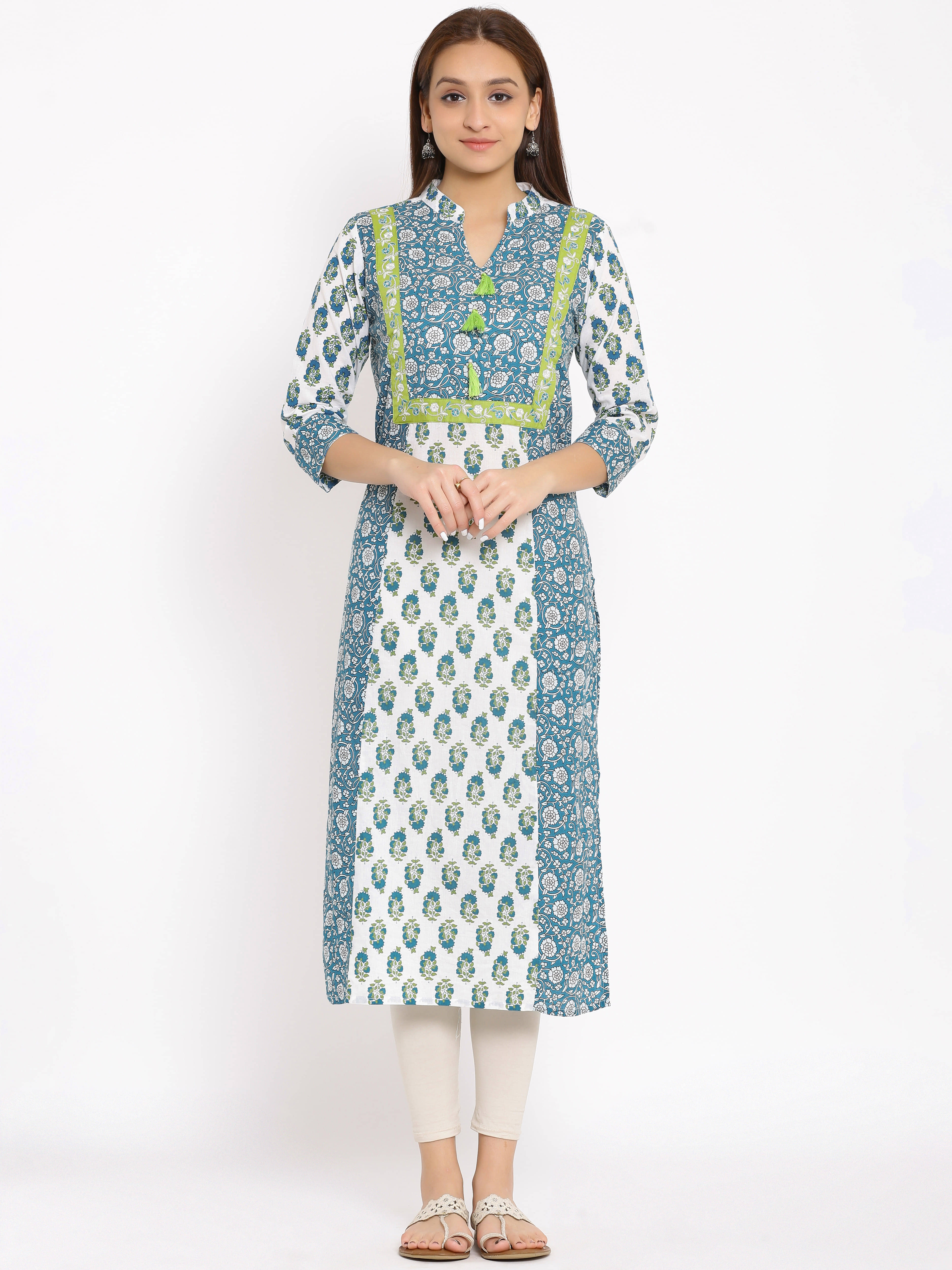 FabbibaPrints - Multicolor Cotton Women's Straight Kurti - Kurtis, Tunics | Buy online on ZillyBuy