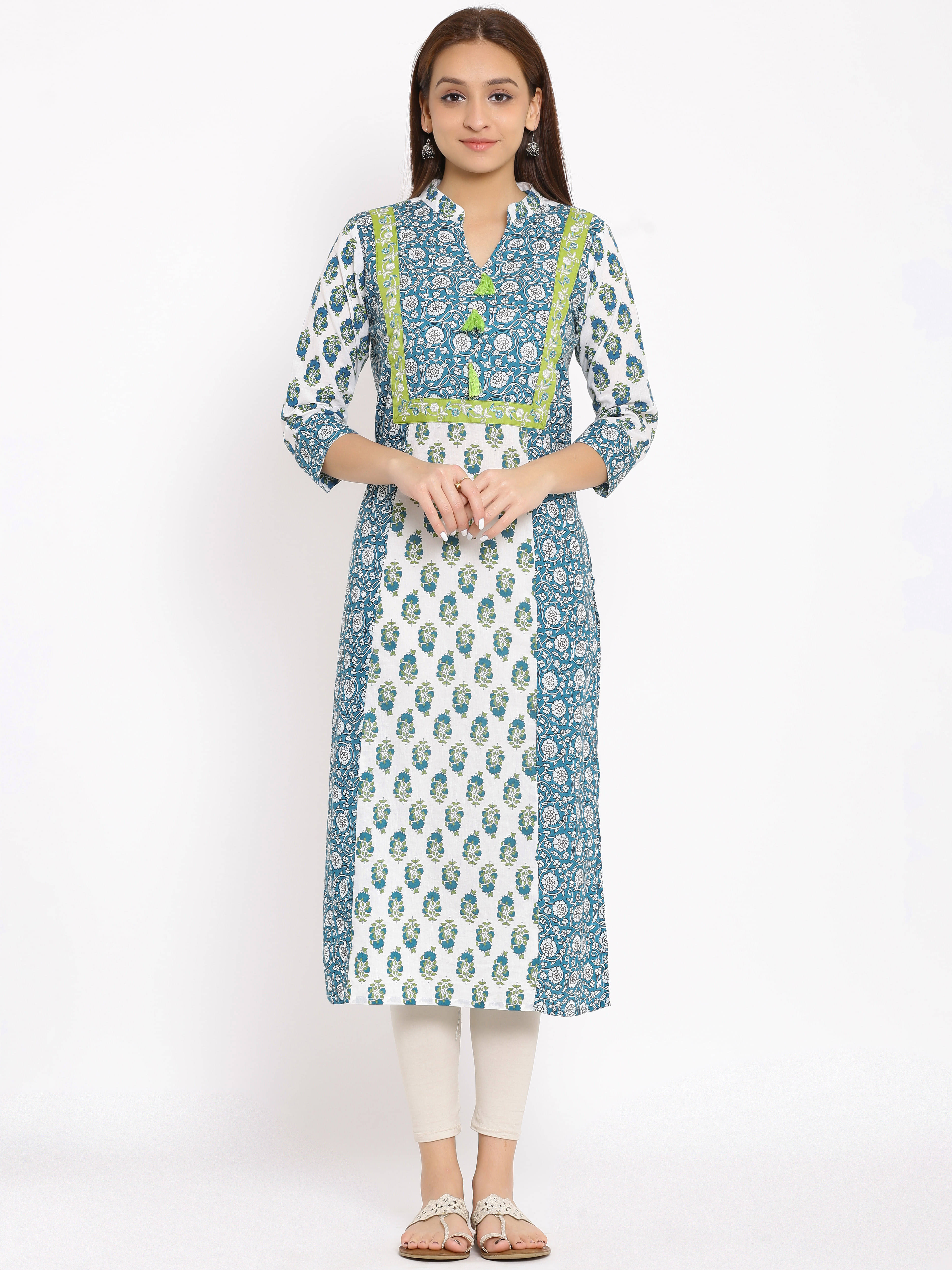 FabbibaPrints - Multicolor Cotton Women's Straight Kurti FabbibaPrints - Multicolor Cotton Women's Straight Kurti