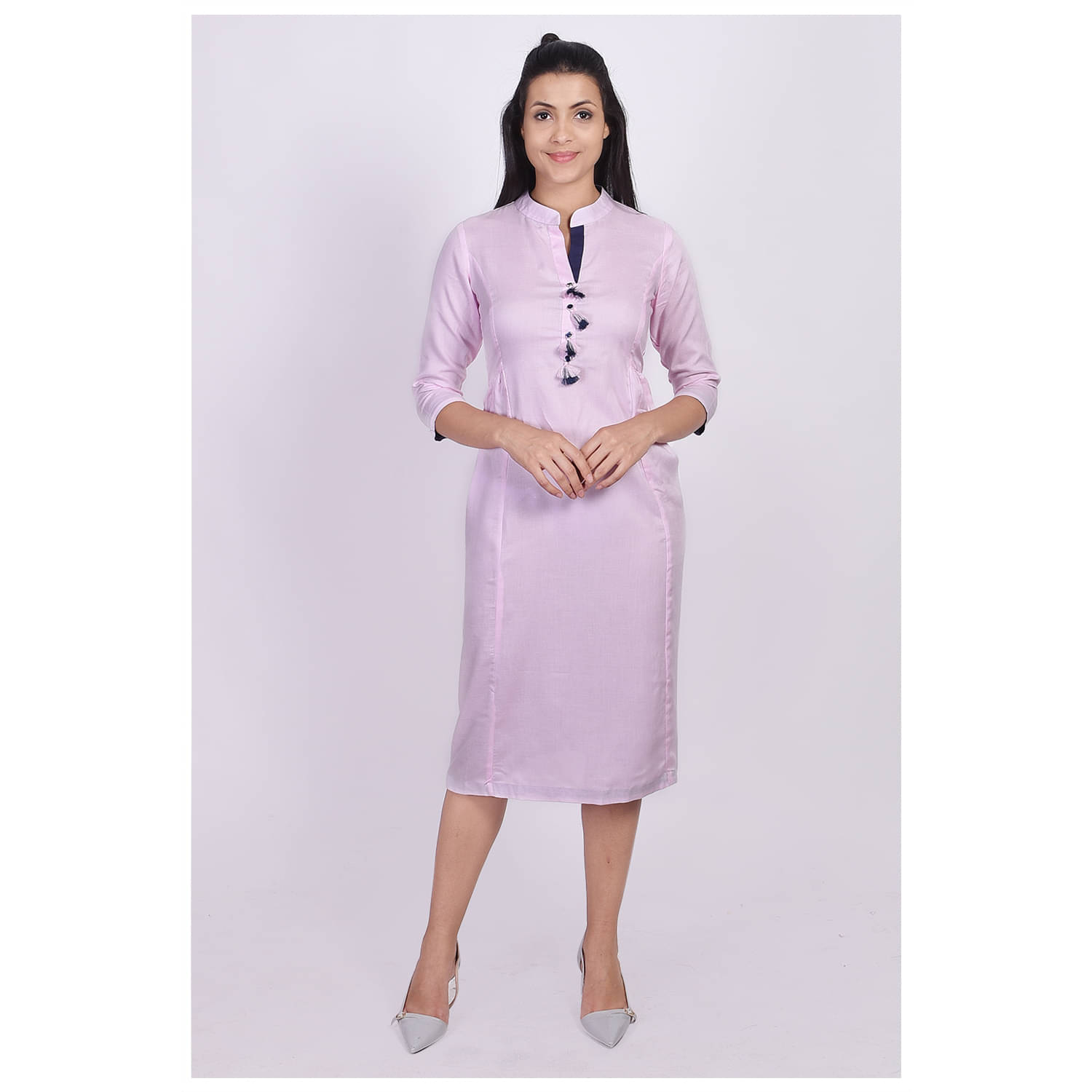     			FabbibaPrints - Pink Rayon Women's Straight Kurti ( Pack of 1 )