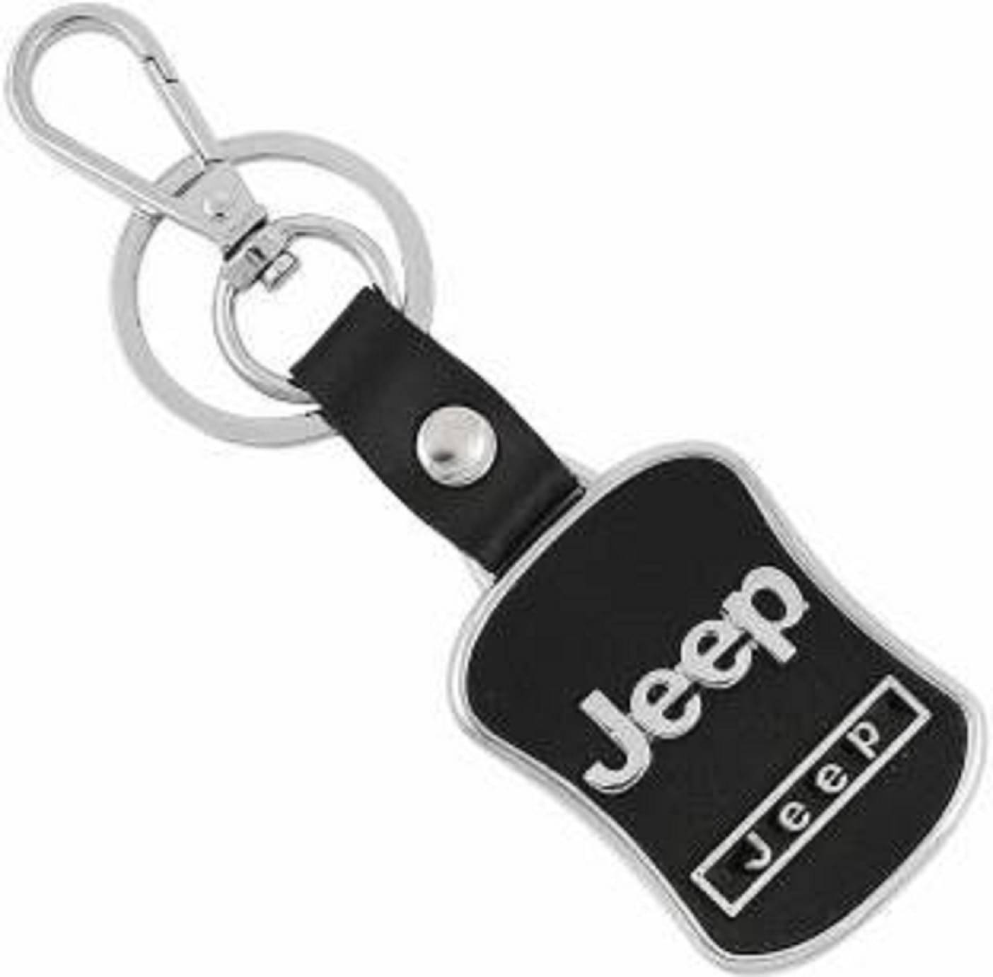     			Jeep Leather Metal Hook Locking Key Chain