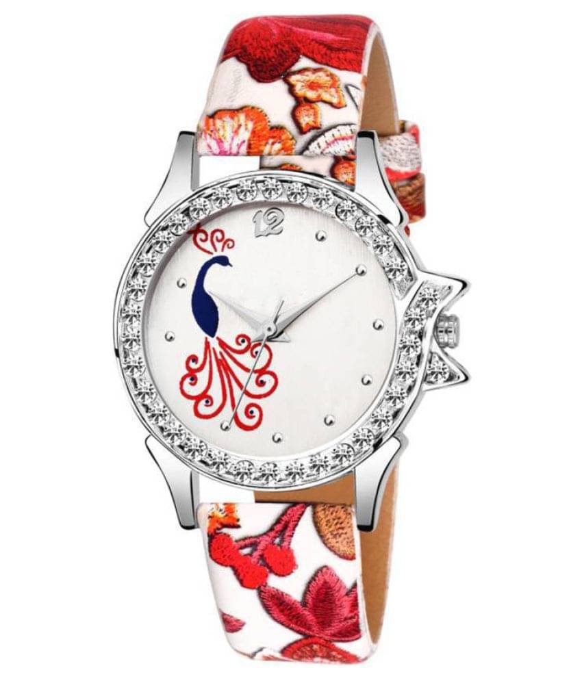     			newmen Leather Round Womens Watch