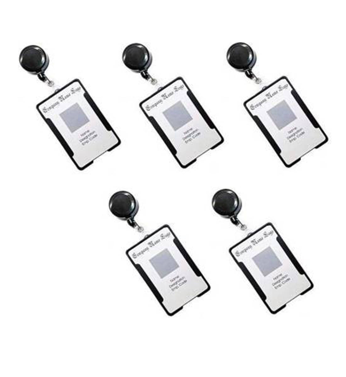     			Dey's Plastic ID Badge Holder, (Black /Pack of 5)