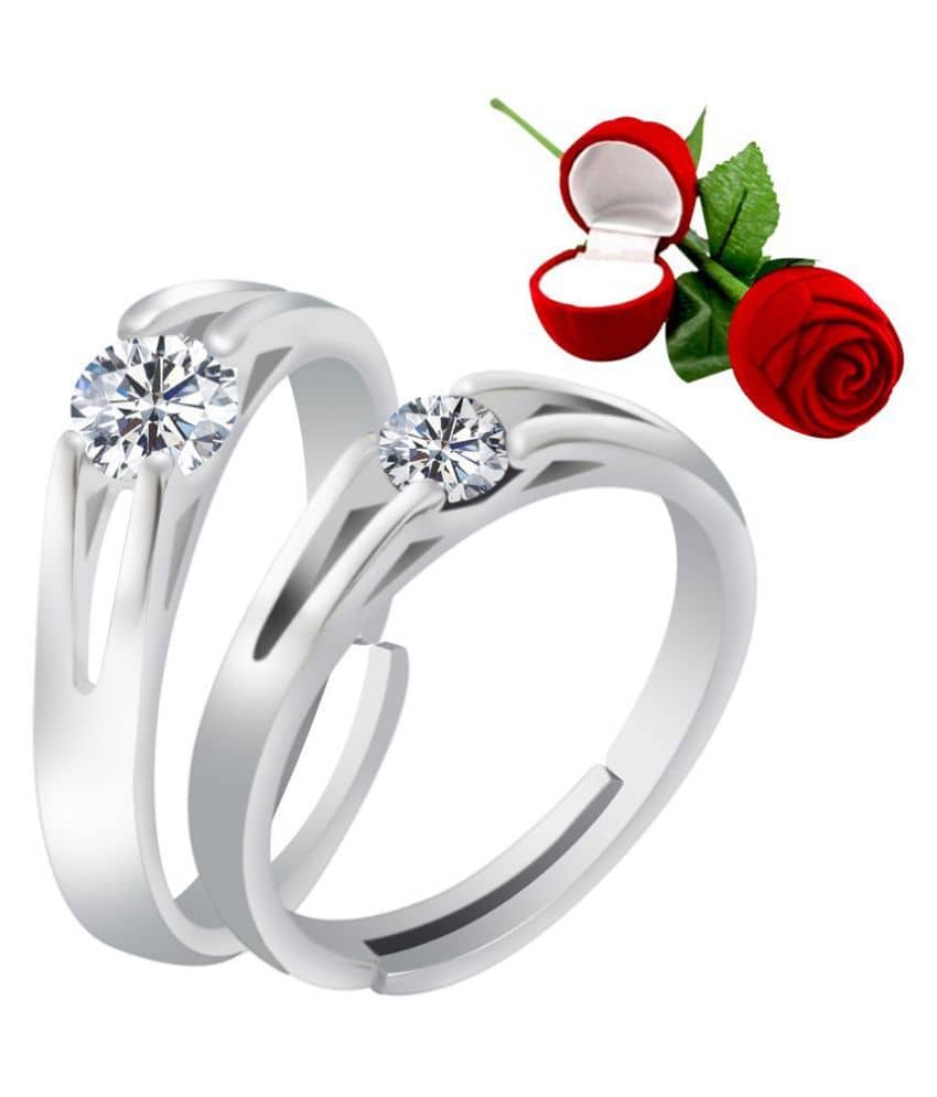 ShreejiHuf - Silver Couple Ring (Pack of 1)