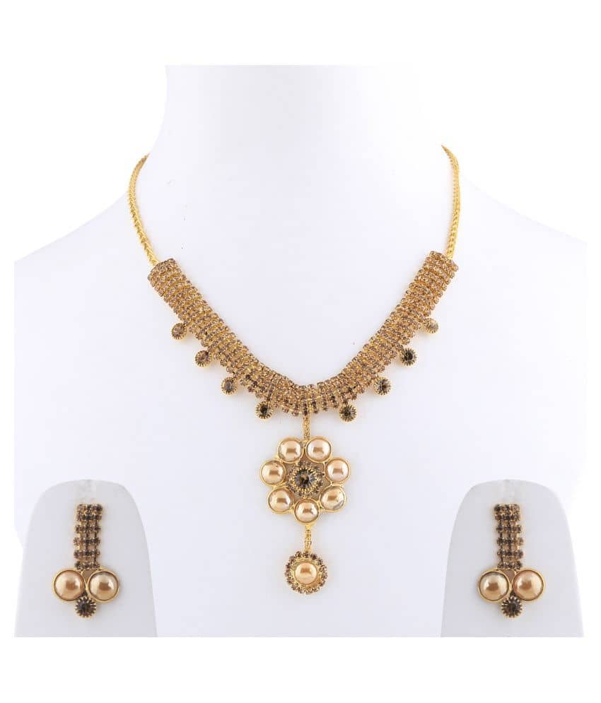 Silver Shine Alloy Golden Contemporary/Fashion Necklaces Set Contemporary