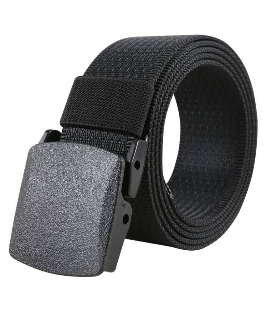 Edifier - Black Leather Men's Casual Belt ( Pack of 1 )