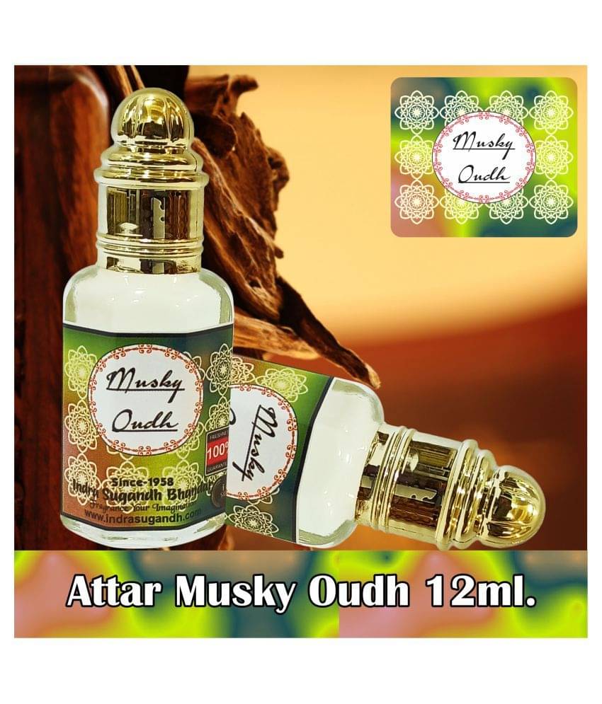 INDRA SUGANDH BHANDAR Attar For Men|Women Musky Oudh Combination of Two Rare Fragrance Kasturi Dana and Agarwood Long Lasting Fragrance 12ml Rollon Pack INDRA SUGANDH BHANDAR Attar For Men|Women Musky Oudh Combination of Two Rare Fragrance Kasturi Dana and Agarwood Long Lasting Fragrance 12ml Rollon Pack