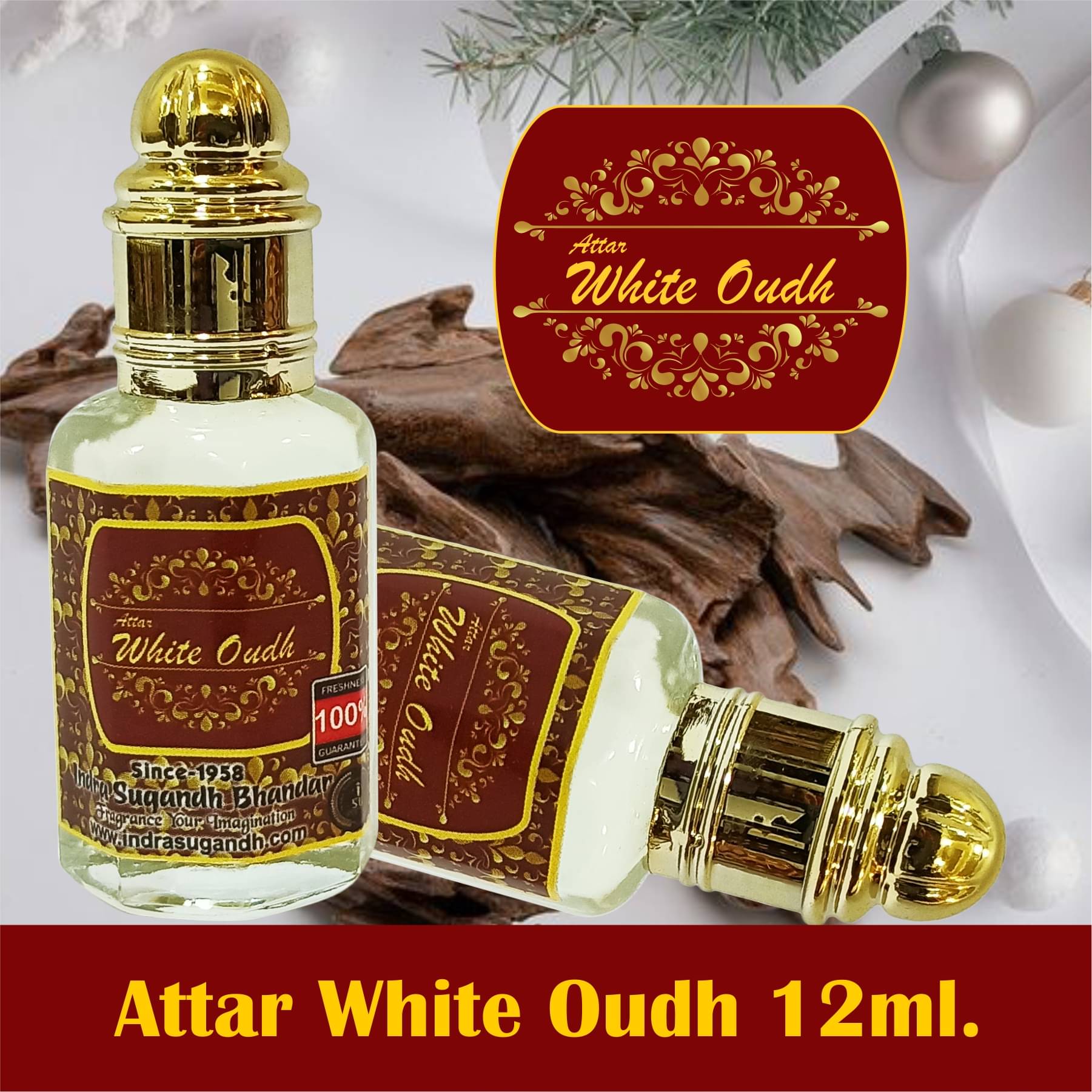     			INDRA SUGANDH BHANDAR - White Oudh New |Agarwood Attar For Men & Women 12ml Pack Of 1