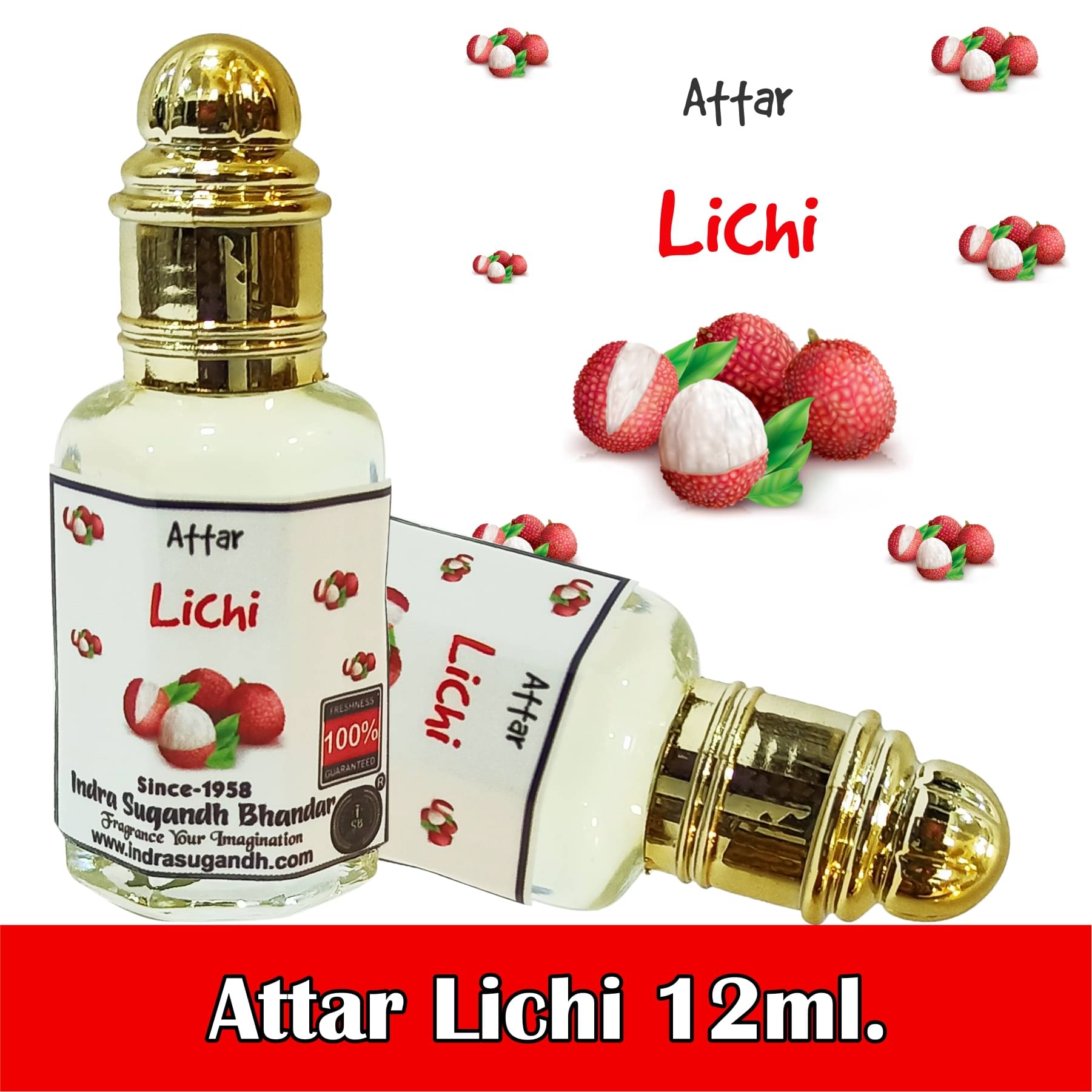     			INDRA SUGANDH BHANDAR - Fruity Collection - Lichi Attar For Men & Women 12ml Pack Of 1