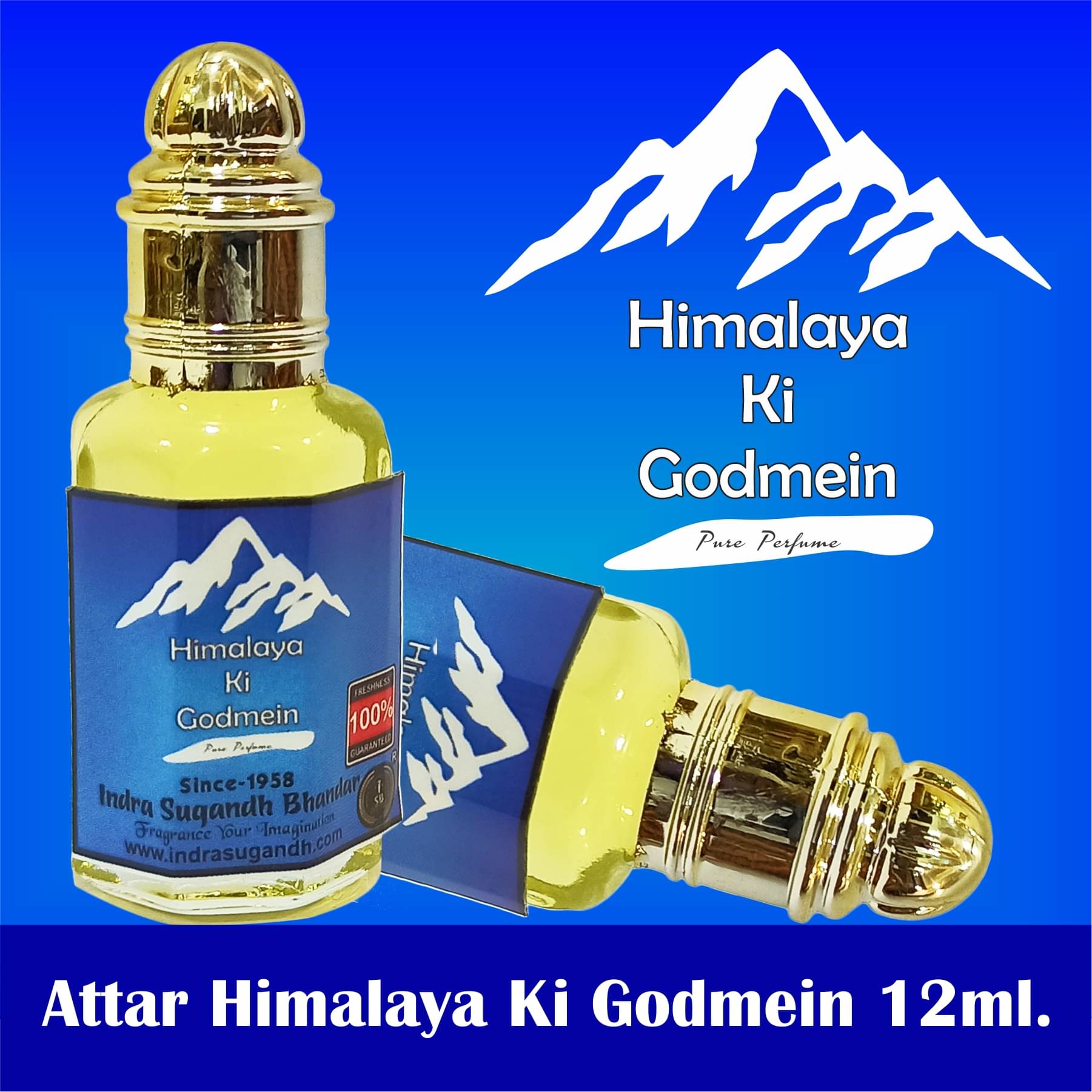     			INDRA SUGANDH BHANDAR Attar For Men|Women Himalaya Ki God Mein Pure Attar Perfume 24 Hours Mild & Long Lasting Fragrance 12ml Rollon Pack