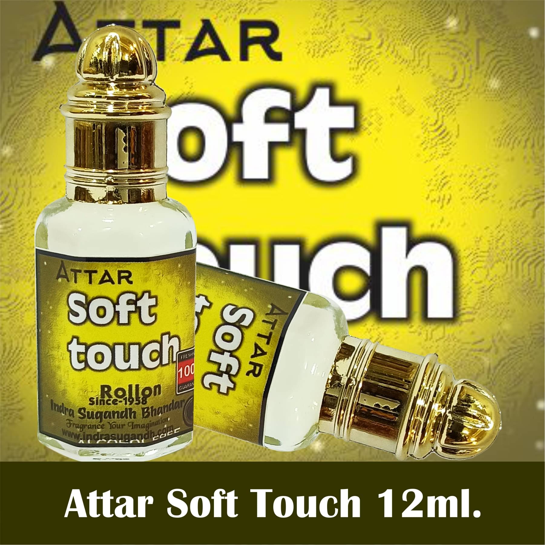     			INDRA SUGANDH BHANDAR Attar For Men|Women Soft Touch Pure Perfume 24 Hours Long Lasting Light Fragrance 12ml Rollon Pack
