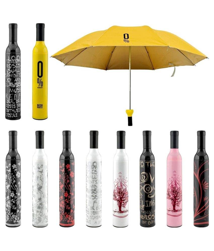     			Newest Windproof Double Layer Umbrella with Bottle Cover Umbrella for UV Protection & Rain