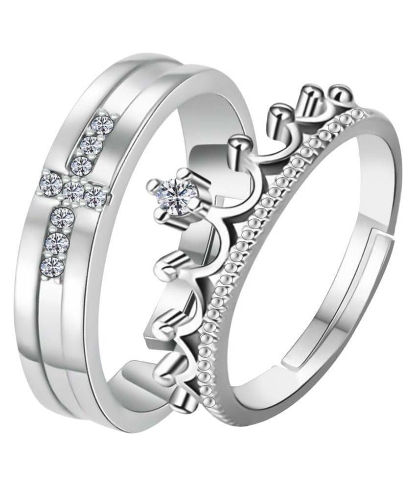 Paola Adjustable Couple Rings Set for lovers Silverplated Exclusive couple ring For Men And Women Jewellery Paola Adjustable Couple Rings Set for lovers Silverplated Exclusive couple ring For Men And Women Jewellery
