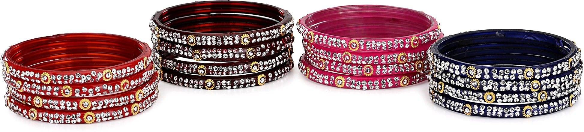 Somil Designer Bridal Glass Bangle Set For Party Marriage, And Function, Ornamented, Colorful -S12_2.4     			Somil Designer Bridal Glass Bangle Set For Party Marriage, And Function, Ornamented, Colorful -S12_2.4