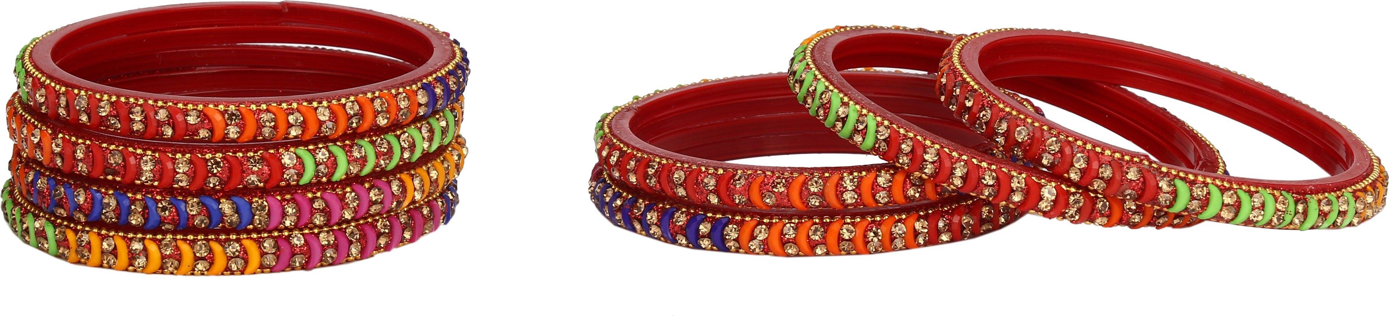     			Somil Designer Set Of Bangle For Party And Daily Use, Glass, Ornamented-DK56