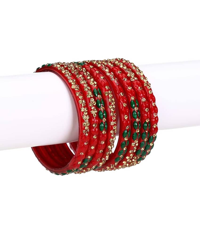 Somil Designer Set Of Bangle For Party And Daily Use, Glass, Ornamented-DK96 - Bangles & Bracelets | Buy online on ZillyBuy