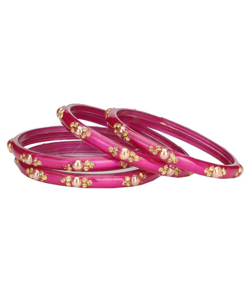     			Afast Designer Fancy Party Glass Bangle Cum Kada Set Of 4 Decorative With Colorful Beads & Stone  (With Safety Cum Gift Box) BN-27_2.6