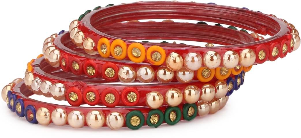 Afast Designer Set Of Bangle/ Kada For Party And Daily Use, Glass, Ornamented-DK153 Afast Designer Set Of Bangle/ Kada For Party And Daily Use, Glass, Ornamented-DK153