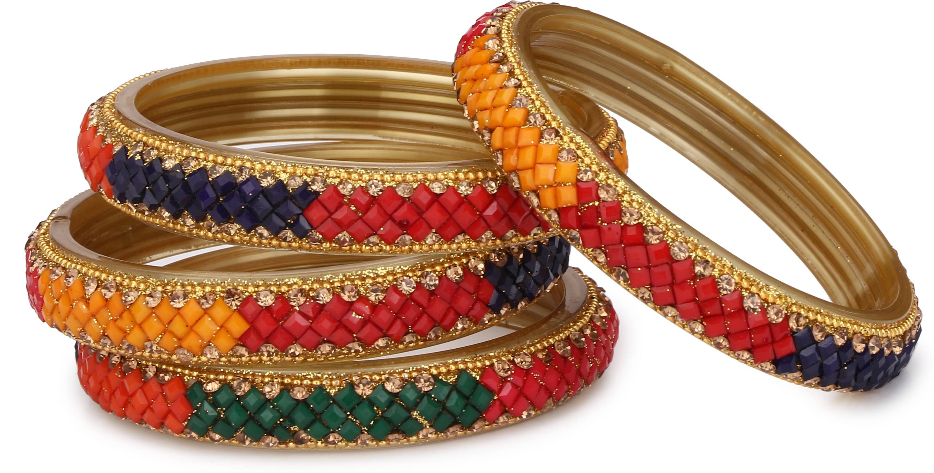 Afast Fashionable Glass Bangle (Pack Of 16) Yellow_2.4 Afast Fashionable Glass Bangle (Pack Of 16) Yellow_2.4