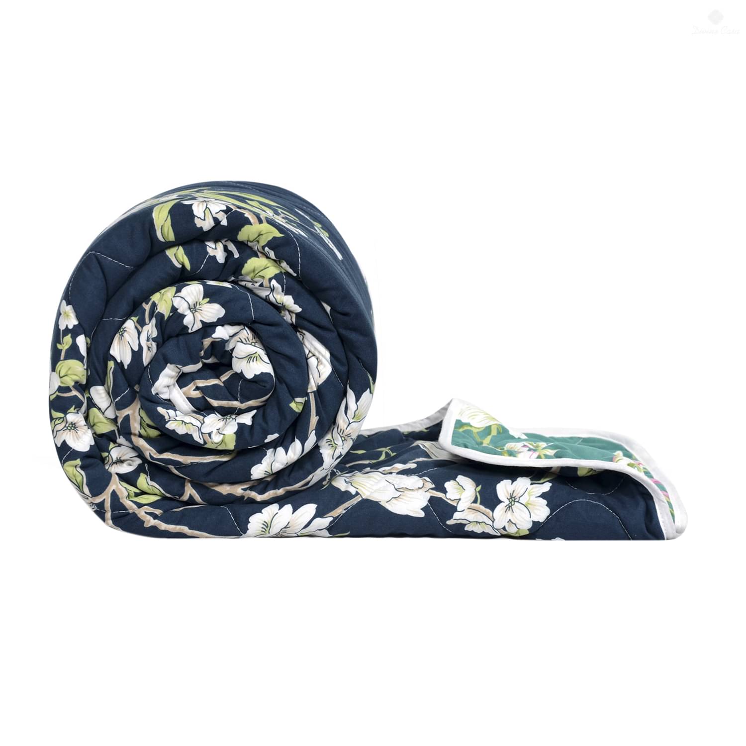 DIVINE CASA Double Polyester Blue Floral Comforter DIVINE CASA Double Polyester Blue Floral Comforter