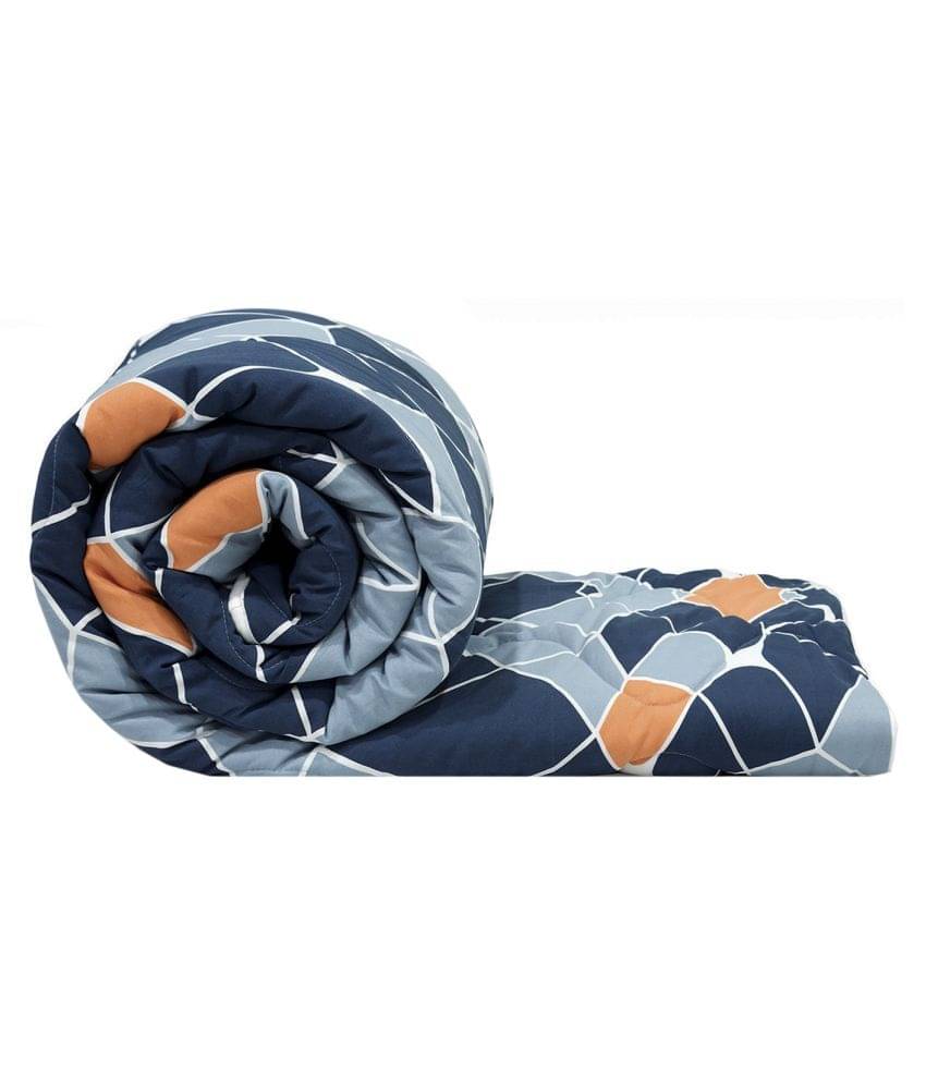 DIVINE CASA Double Polyester Blue Geometrical Comforter DIVINE CASA Double Polyester Blue Geometrical Comforter