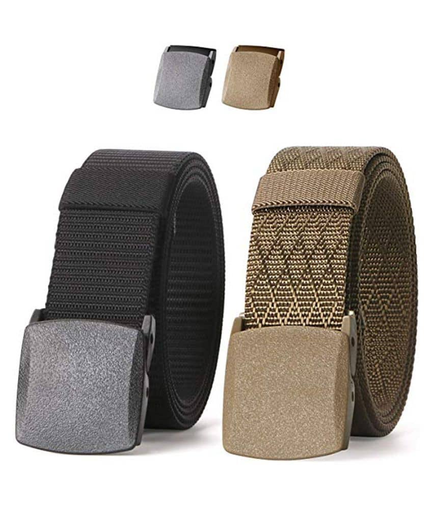 Edifier - Multicolor Nylon Men's Casual Belt ( Pack of 2 )