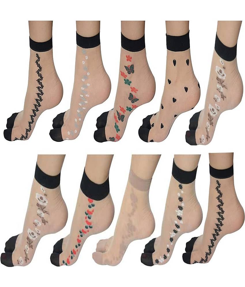 HF LUMEN - Multicolor Nylon Women's Ankle Length Socks ( Pack of 5 ) - Socks | Buy online on ZillyBuy