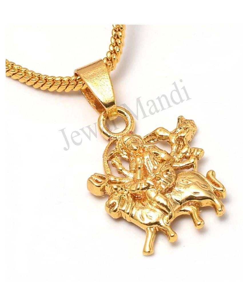     			Jewar Mandi Durga Maa Golden Gold Plated Beautiful Pendant Jewelry for Men and Women (Golden)